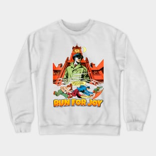 Run For Joy Midnight Comic Style vs Bullets Balow Retro Vintage Comic Crewneck Sweatshirt